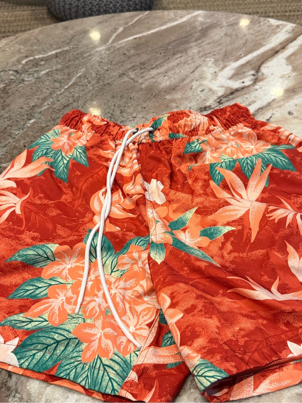 Nike Tropical Floral Swim Shorts Orange Men’s Small
